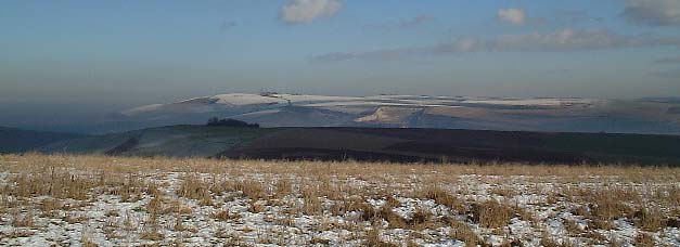 From Steepdown to Truleigh Hill with a light layer of snow (Photograph by Ray Hamblett)